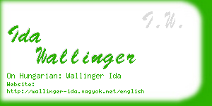 ida wallinger business card